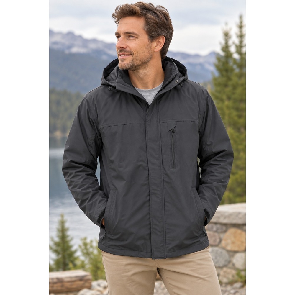 NWT Weatherproof Men's XL Ultra Tech Jacket Gray Removable Hood Gorpcore Winter